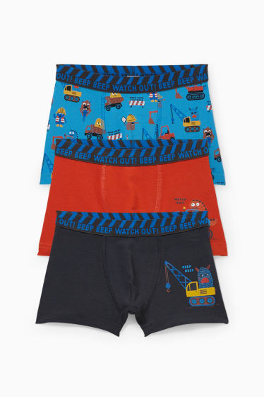 Bambini - Confezione da 3 - ruspe - boxer - blu scuro