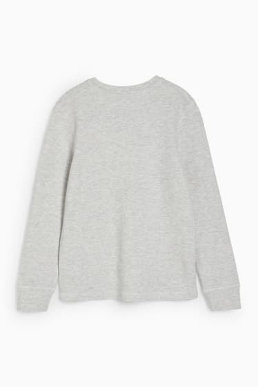 Kinder - Langarmshirt - weiß-melange