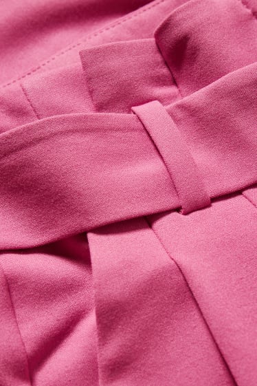 Kobiety - Spodnie materiałowe - wysoki stan - slim fit - różowy