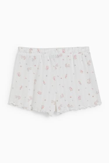 Ados & jeunes adultes - CLOCKHOUSE - short de pyjama - à fleurs - blanc