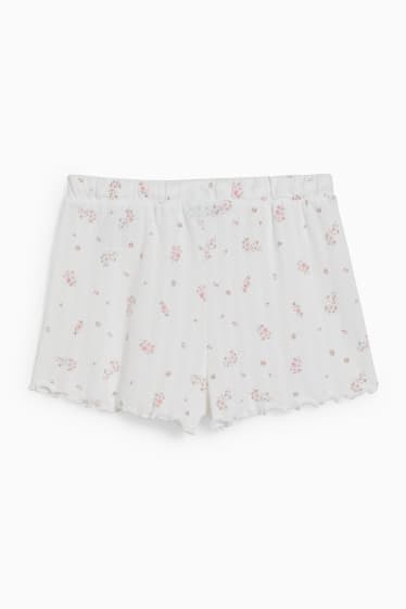 Femmes - CLOCKHOUSE - short de pyjama - à fleurs - blanc