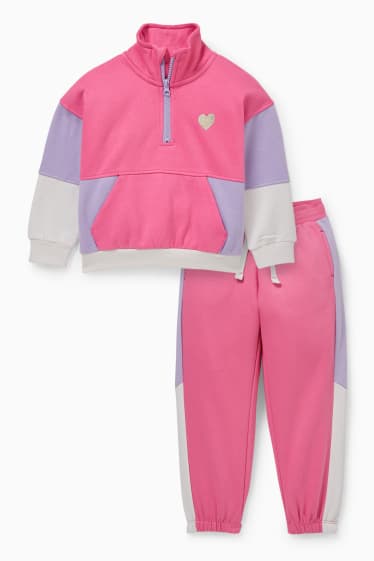 Enfants filles - Ensemble - sweat et pantalon de jogging - deux pièces - rose