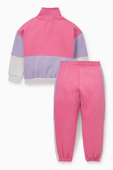 Bambini - Set - felpa e pantaloni sportivi - 2 pezzi - fucsia