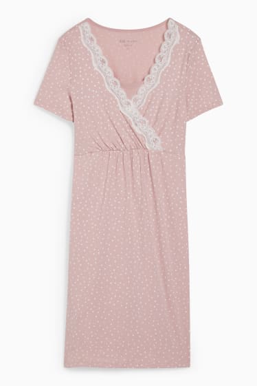 Femmes - Chemise de nuit d’allaitement - à motif - rose