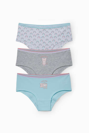 Kinderen - Set van 3 - slip - lichtturquoise