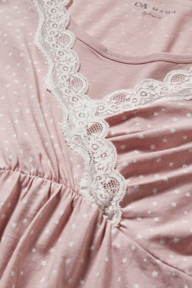 Damen - Still-Nachthemd - gemustert - rosa