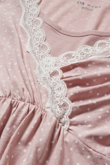 Dona - Camisa de dormir de lactància - estampada - rosa