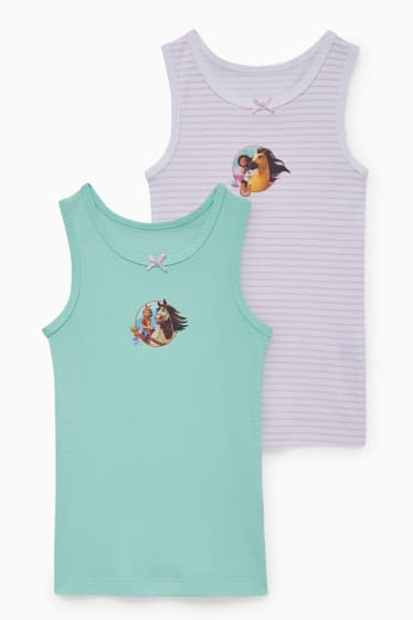 Enfants filles - Lot de 2 - Spirit - maillots de corps - vert menthe