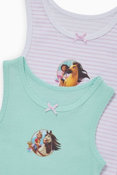Enfants filles - Lot de 2 - Spirit - maillots de corps - vert menthe