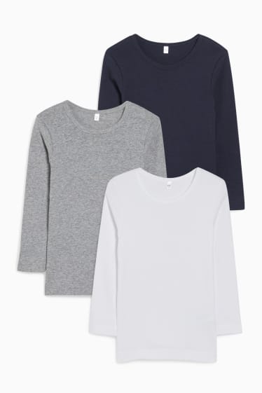 Enfants garçons - Lot de 3 - maillots de corps - gris clair chiné
