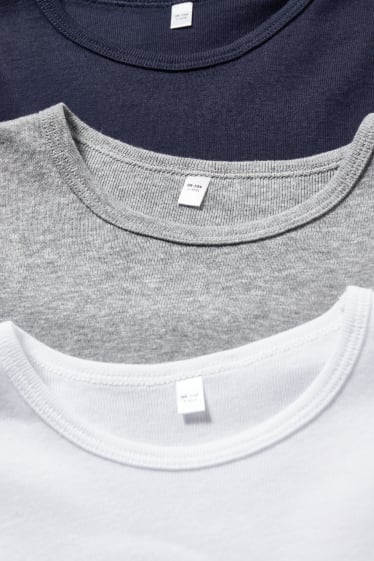 Enfants garçons - Lot de 3 - maillots de corps - gris clair chiné
