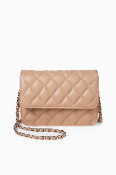 Teens & young adults - CLOCKHOUSE - quilted shoulder bag - faux leather - beige