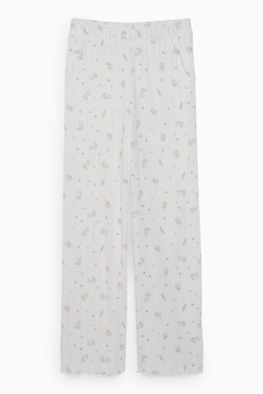 Dona - CLOCKHOUSE - pantalons de pijama - de flors - blanc
