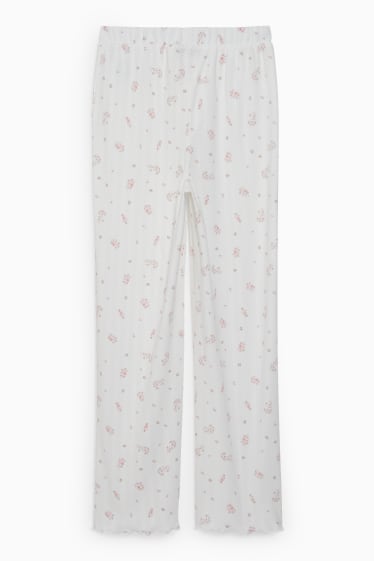 Dona - CLOCKHOUSE - pantalons de pijama - de flors - blanc