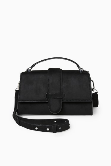 Mujer - Bolso bandolera pequeño - antelina - negro