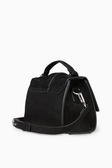 Mujer - Bolso bandolera pequeño - antelina - negro