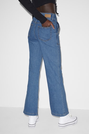 Femei - CLOCKHOUSE - wide leg jeans - talie înaltă - denim-albastru