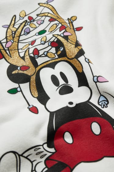 Kinder - Micky Maus - Weihnachts-Hoodie - weiß