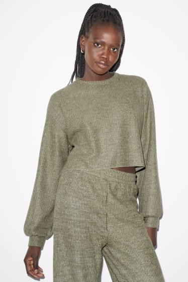 Femmes - CLOCKHOUSE - pullover raccourci - vert