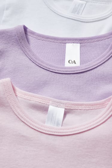 Kinder Mädchen - Multipack 3er - Unterziehshirt - weiß / rosa