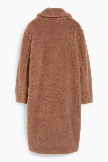 Femmes - Manteau en peluche - marron clair