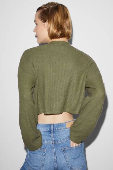 Dona - Jersei crop - verd fosc