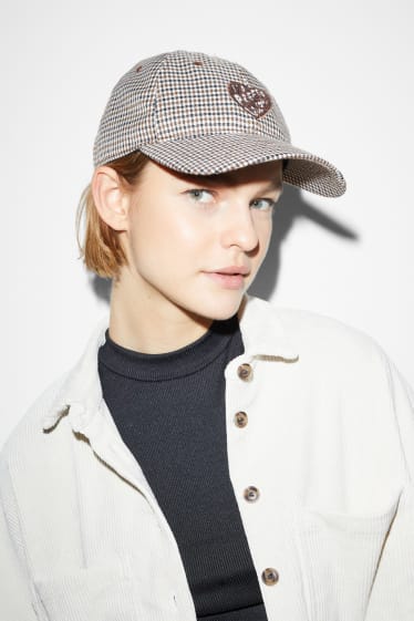 Teens & young adults - Cap - check - brown / cremewhite