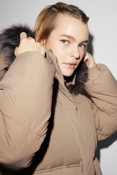 Damen - CLOCKHOUSE - Steppjacke mit Kapuze - beige