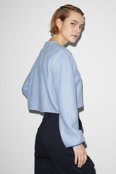 Femmes - CLOCKHOUSE - pullover raccourci - bleu clair