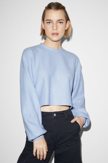 Femmes - CLOCKHOUSE - pullover raccourci - bleu clair