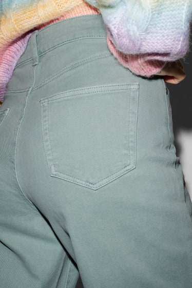 Femmes - CLOCKHOUSE - jean à jambes évasées - high waist - vert menthe