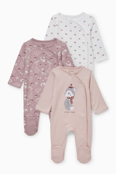 Bébés filles - Lot de 3 - pyjamas bébé - rose