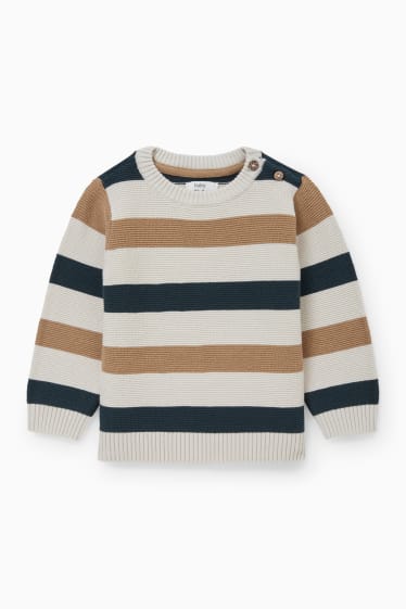 Babies - Baby jumper - striped - beige-melange