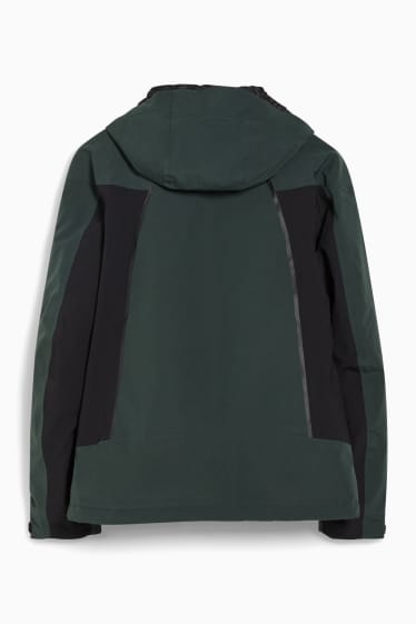 Pánské - Lyžařská bunda s kapucí - tmavozelená