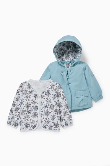 Baby: meisjes - 2-in-1-babyjas met capuchon - lichtblauw
