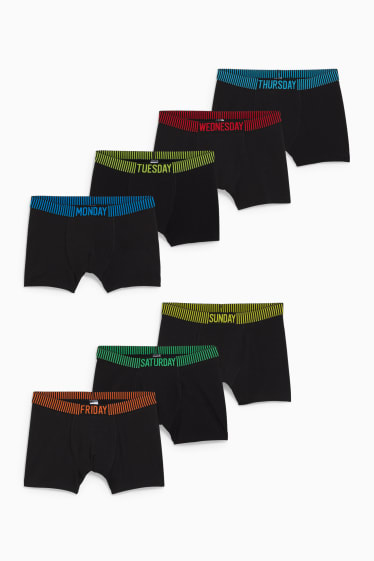 Enfants - Lot de 7 - boxers - noir