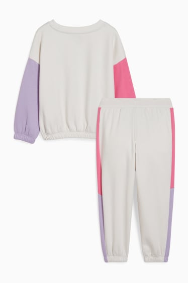 Enfants filles - Ensemble - sweat et pantalon de jogging - deux pièces - blanc crème