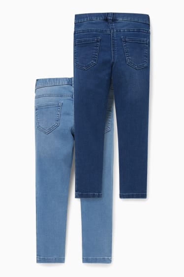 Kinderen - Set van 2 - jegging jeans - jeansblauw