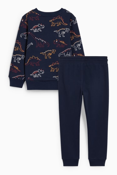 Children Boys - Dinosaur - set - sweatshirt and joggers - 2 piece - dark blue