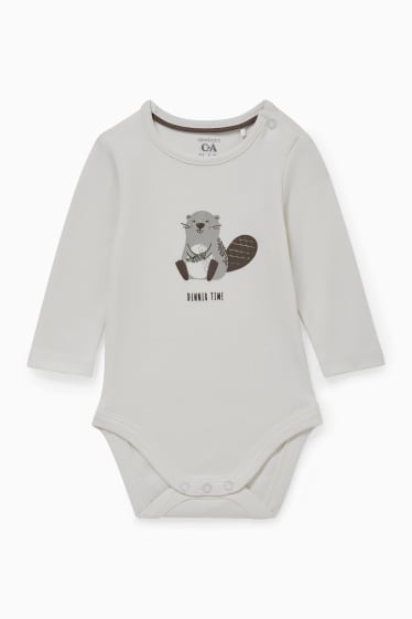 Baby: jongens - Babyoutfit - 3-delig - crème wit