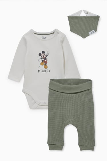 Babys - Micky Maus - Baby-Outfit - 3 teilig - cremeweiß