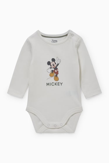 Bebés - Mickey Mouse - conjunto para bebé - 3 piezas - blanco roto