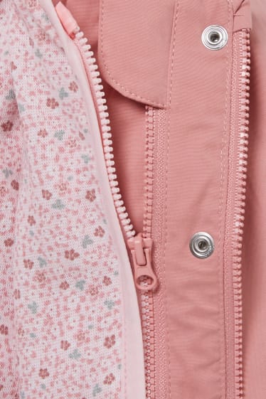 Bébés - Veste à capuche 2-en-1 pour bébé - matière recyclée - rose