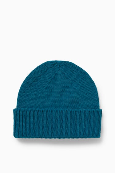 Men - Knitted hat - petrol