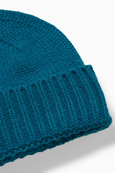 Men - Knitted hat - petrol