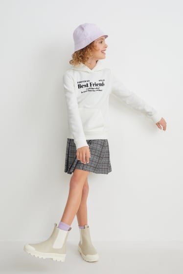 Kinderen: meisjes - Set - hoodie en rok - 2-delig - wit