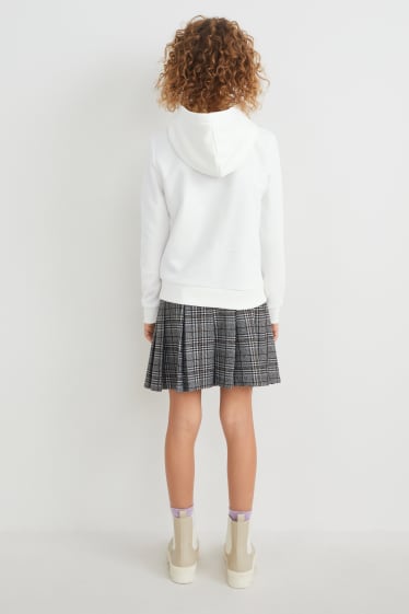 Kinderen: meisjes - Set - hoodie en rok - 2-delig - wit