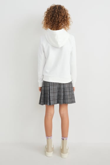 Enfants - Ensemble - sweat à capuche et jupe - 2 pièces - blanc