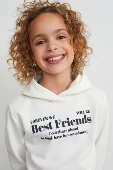 Enfants - Ensemble - sweat à capuche et jupe - 2 pièces - blanc