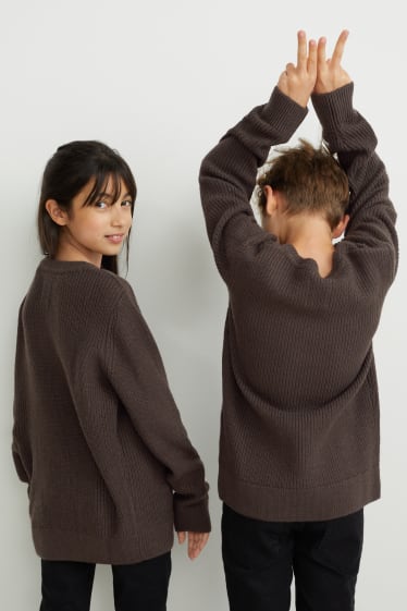 Enfants - Pullover - genderneutral - marron foncé